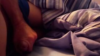 Thick mushroom cock unleashes 5 shot cumshot own face