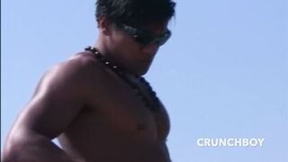 Public beach Latino muscles boys destroyed by deepthroat cumshots