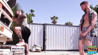 Tatted redneck gets destroyed by Colt Spence's barebacked dick