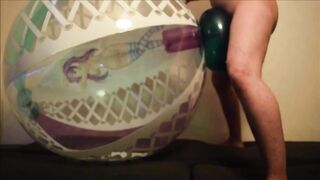 Balloon Fuck And Cum Ruined solo guy bare wanking raw outside
