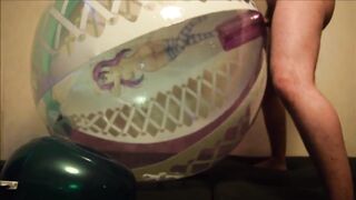 Balloon Fuck And Cum Ruined solo guy bare wanking raw outside