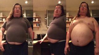 Gay gainer stuffs his whole whipped cream can down his belly until it gushes