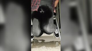 Pissing in tight jeans on balcony thick desperation