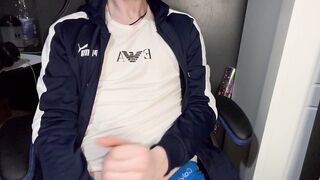 Teen chav gets his first gay wank destroyed