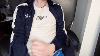 Teen chav gets his first gay wank destroyed