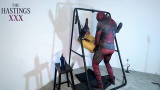 Spider-Man and Deadpool Bareback breed their tight gay cosplay friends