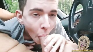 Femboy twink deepthroats hung stud till thick creampie gushes all over pretty boy face