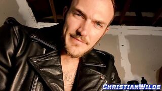 Leather Daddy smokes and uses your mouth raw