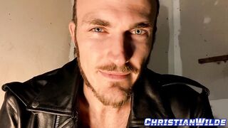 Leather Daddy smokes and uses your mouth raw