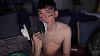 Big game ear licking ASMR your boyfriend's gay fantasy
