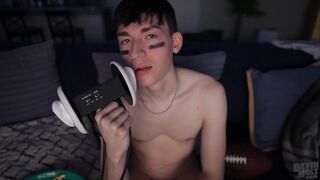 Big game ear licking ASMR your boyfriend's gay fantasy