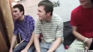 Frat Glory Hole Prank Leaves Pledge Deep Throating Big Cocks