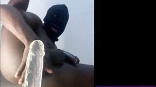 African Black Hunk Dildo Ride Cumshot Tease Jerk