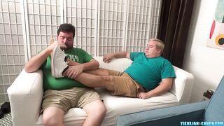 Chubby Nemo worships his Master Matt’s feet while tied up tight