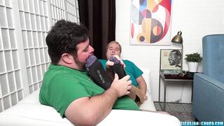 Chubby Nemo worships his Master Matt’s feet while tied up tight