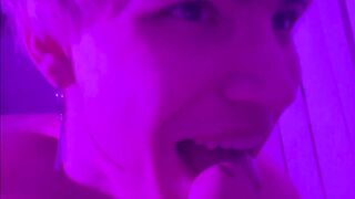 Twink’s throat ruined by thick daddy’s gobloads sloppy ASMR blowjob