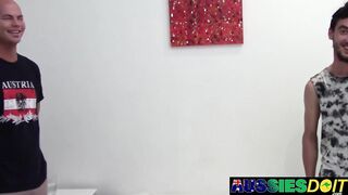 Muscular Australian Top Destroys Sweet Asshole Raw Anal Gangbang