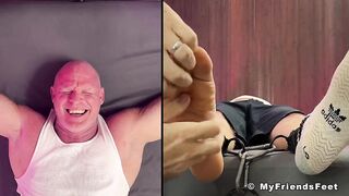 Hunk gets tickled raw from pits to feet gagging in gay bondage