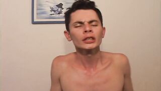Giant cock wrecks tight twink ass missionary style raw