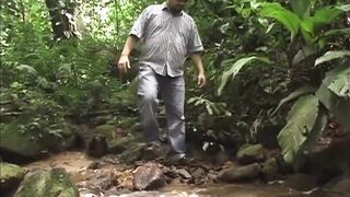 Old fat latino daddy gets destroyed in public outdoor fucking lesson