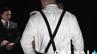Boys For Sale Noah White bent over for big cock greedy buyer in wild daddy gangbang orgy