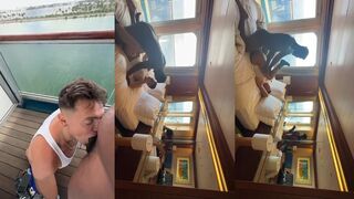 BBC crammed down my throat on cruise balcony then fucked my ass raw