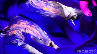 Glowing balls of a hung puppy boy getting wrecked raw