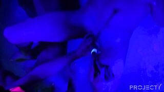 Glowing balls of a hung puppy boy getting wrecked raw