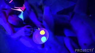 Glowing balls of a hung puppy boy getting wrecked raw