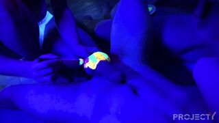Glowing balls of a hung puppy boy getting wrecked raw