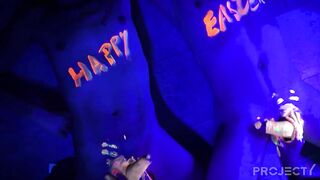 Glowing balls of a hung puppy boy getting wrecked raw