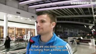 Czech Hunter 165 huge cock fucked raw public gay anal blowjob