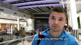 Czech Hunter 165 huge cock fucked raw public gay anal blowjob