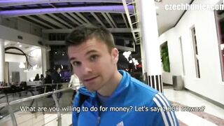 Czech Hunter 165 huge cock fucked raw public gay anal blowjob
