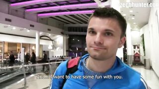 Czech Hunter 165 huge cock fucked raw public gay anal blowjob