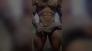 JAKIPZ flexes his monster cock in tight grey underwear until it’s bulging