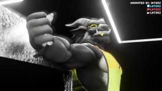 Hyper Muscle Growth Choked By Huge Cock Furry Animation