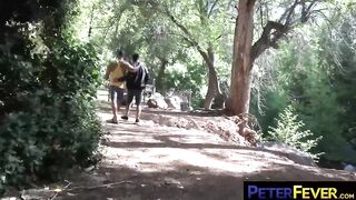 Jaycee and John get raw muscled cocks sucked during hike