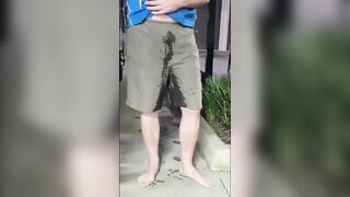 Sissy Crossdresser Gets Golden Shower Panties Pissed Outdoors