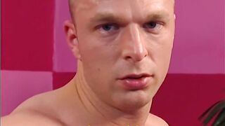Jonathon stripped tight muscles alone drooling over retro beefcake flex