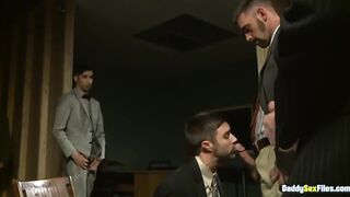 Daddysex orgy Brock Rustin JD Ryder big load messy cum on knees