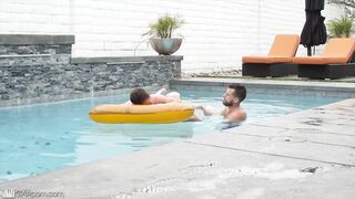 Twink oiled up under the summer sun his tight hole stretched raw