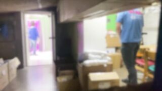 Gay asian twink masturbates in break room huge cumshot while student watches