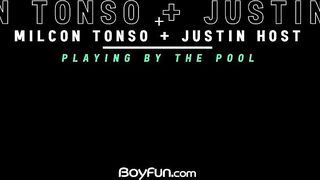 Justin the Latino twink takes a thick load deep in his pucker