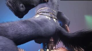 Furry Femboy with Monster Cock gets Destroyed and Gushed