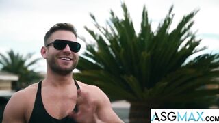 Gay jock neighbor destroys curious bisexual in raw fuck with deepthroat