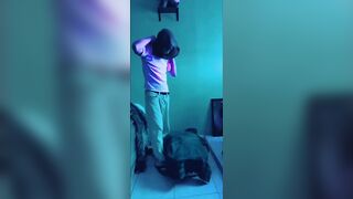 Shy twink jerks himself raw under his mask alone
