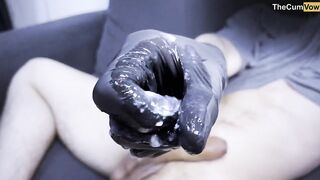 Oil Slicked Gloves Destroyed by Monster Cock Twink Roars Loud