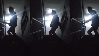 Staircase betrayal deep stair chokes sloppy gagged cumshot