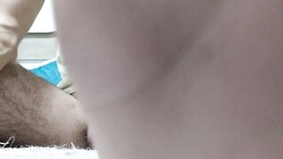 Hairy legs asian guy fingers asshole huge cock cum gush solo